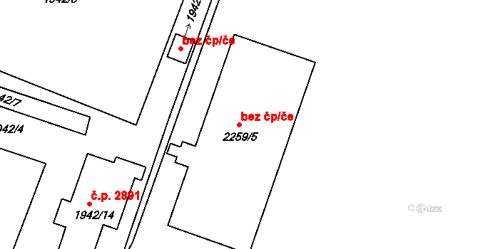 Teplice 49177401 na parcele st. 2259/5 v KÚ Teplice-Trnovany, Katastrální mapa