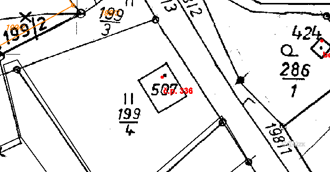 Jeřmanice 336 na parcele st. 507 v KÚ Jeřmanice, Katastrální mapa