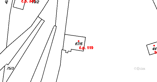 Malá Skalice 119, Česká Skalice na parcele st. 67/5 v KÚ Malá Skalice, Katastrální mapa