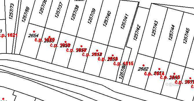 Náchod 1616 na parcele st. 2658 v KÚ Náchod, Katastrální mapa
