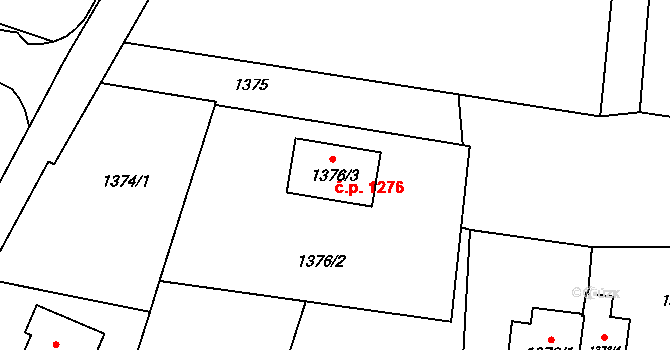 Lyžbice 1276, Třinec na parcele st. 1376/3 v KÚ Lyžbice, Katastrální mapa