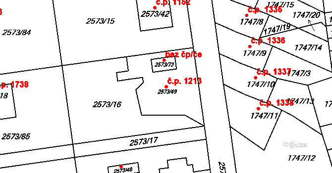 Rychnov nad Kněžnou 1213 na parcele st. 2573/49 v KÚ Rychnov nad Kněžnou, Katastrální mapa