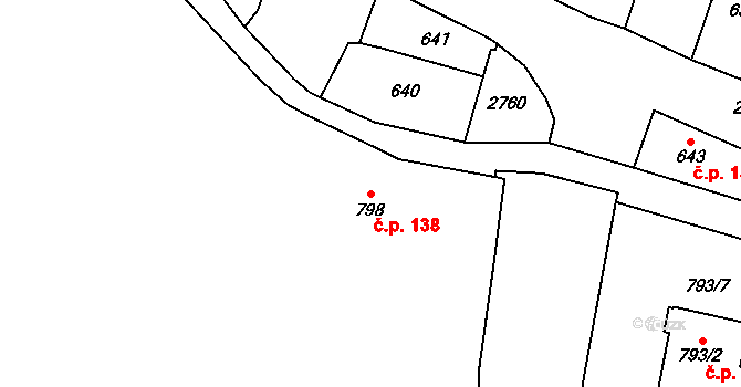 Dobruška 138 na parcele st. 798 v KÚ Dobruška, Katastrální mapa