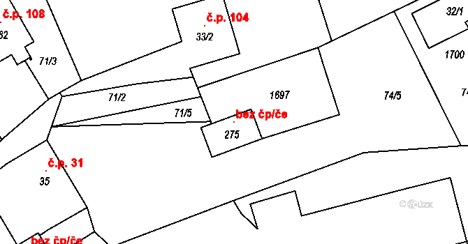 Olšovec 107166402 na parcele st. 275 v KÚ Olšovec, Katastrální mapa
