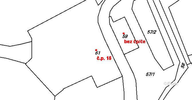 Přerov IX-Lýsky 15, Přerov na parcele st. 61/1 v KÚ Lýsky, Katastrální mapa