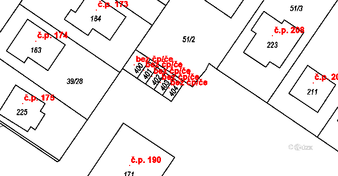 Borek 119079402 na parcele st. 404 v KÚ Borek u Českých Budějovic, Katastrální mapa
