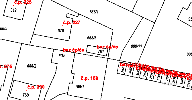 Lubenec 120392402 na parcele st. 761 v KÚ Lubenec, Katastrální mapa
