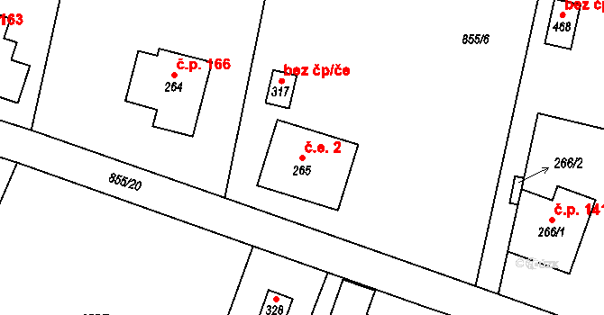 Pecerady 2, Týnec nad Sázavou na parcele st. 265 v KÚ Pecerady, Katastrální mapa