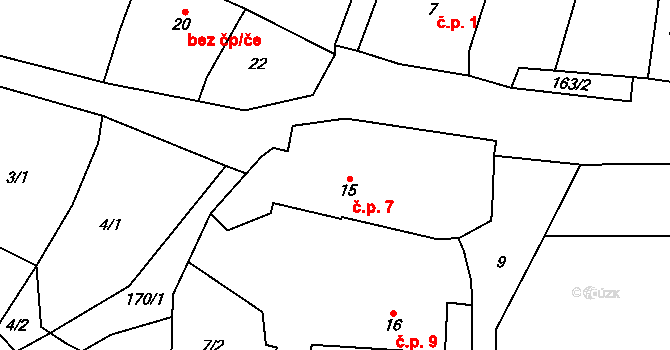 Nynkov 7, Svojšín na parcele st. 15 v KÚ Nynkov, Katastrální mapa