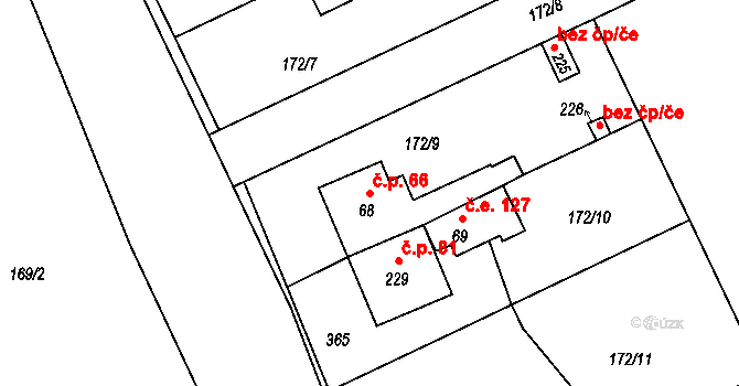 Štěnkov 66, Třebechovice pod Orebem na parcele st. 68 v KÚ Štěnkov, Katastrální mapa