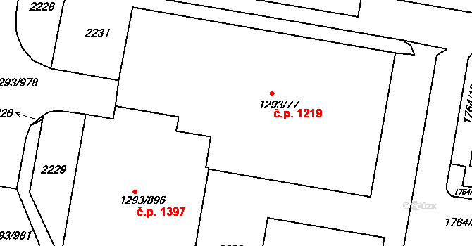 Řepy 1219, Praha na parcele st. 1293/77 v KÚ Řepy, Katastrální mapa
