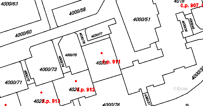Lutyně 911, Orlová na parcele st. 4023 v KÚ Horní Lutyně, Katastrální mapa
