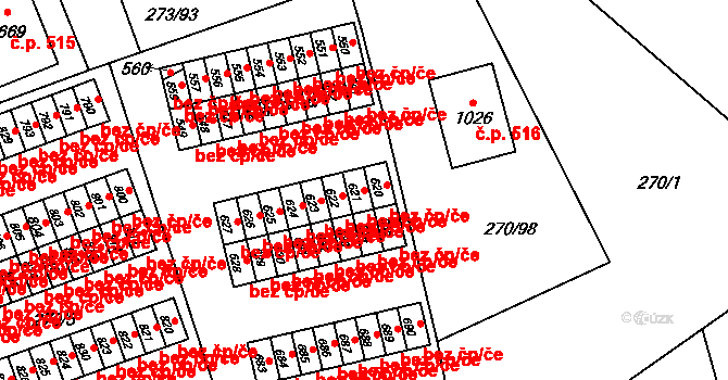 Třemošnice 38079402 na parcele st. 621 v KÚ Třemošnice nad Doubravou, Katastrální mapa