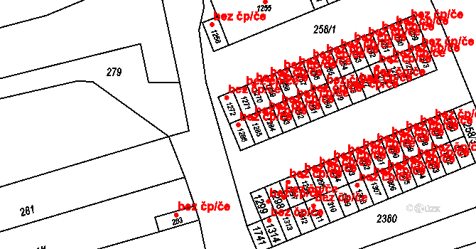 Grygov 40827402 na parcele st. 1286 v KÚ Grygov, Katastrální mapa