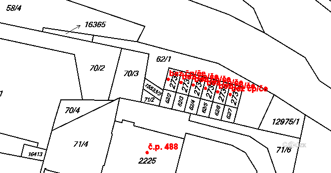 Hovězí 43176402 na parcele st. 2732 v KÚ Hovězí, Katastrální mapa