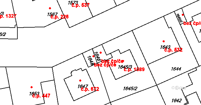 Praha 43645402 na parcele st. 1646 v KÚ Braník, Katastrální mapa