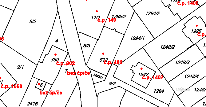 Kateřinky 466, Opava na parcele st. 512 v KÚ Kateřinky u Opavy, Katastrální mapa