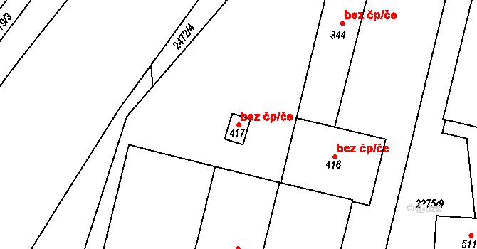 Leskovec 45601402 na parcele st. 417 v KÚ Leskovec, Katastrální mapa