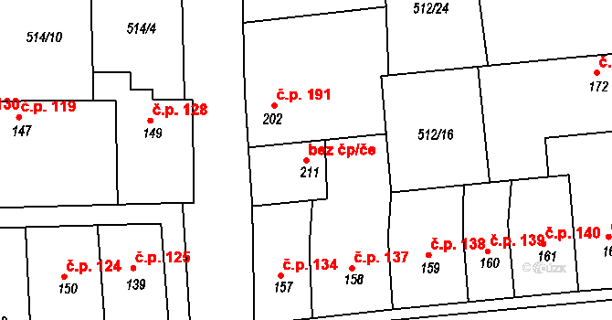 Líšťany 46272402 na parcele st. 211 v KÚ Líšťany u Cítolib, Katastrální mapa