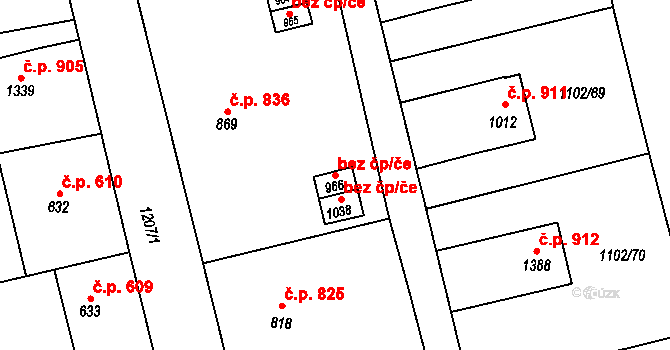 Červený Kostelec 46434402 na parcele st. 966 v KÚ Červený Kostelec, Katastrální mapa