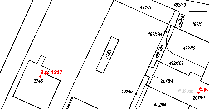 Vodňany 48882402 na parcele st. 2072 v KÚ Vodňany, Katastrální mapa