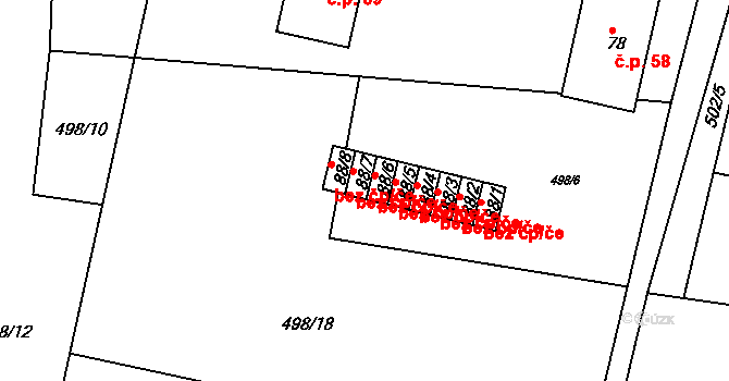 Přelouč 49530402 na parcele st. 88/7 v KÚ Lhota pod Přeloučí, Katastrální mapa