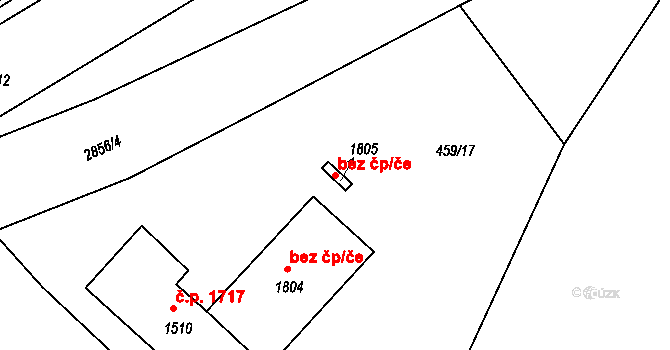 Bystřice pod Hostýnem 49825402 na parcele st. 1805 v KÚ Bystřice pod Hostýnem, Katastrální mapa
