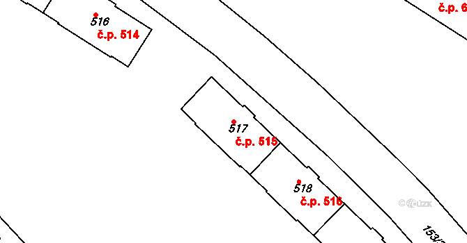 Lobeček 515, Kralupy nad Vltavou na parcele st. 517 v KÚ Lobeček, Katastrální mapa