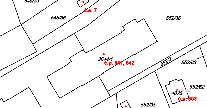 Horní Brána 541,542, Český Krumlov na parcele st. 3544/1 v KÚ Český Krumlov, Katastrální mapa