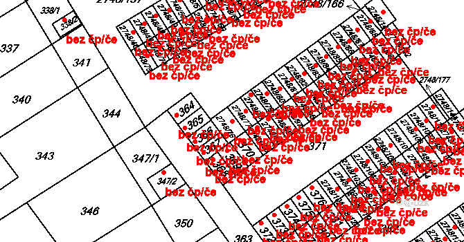 Břeclav 88555402 na parcele st. 2748/76 v KÚ Poštorná, Katastrální mapa