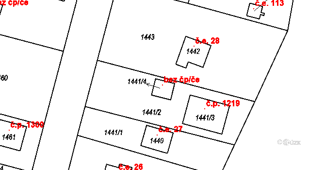Kostelec nad Černými lesy 93623402 na parcele st. 1441/4 v KÚ Kostelec nad Černými lesy, Katastrální mapa