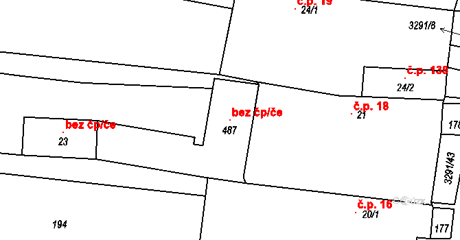 Olešnice 104119403 na parcele st. 487 v KÚ Olešnice u Trhových Svinů, Katastrální mapa