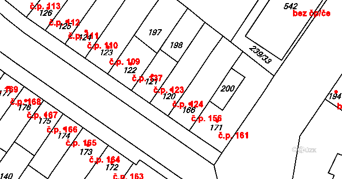 Přerov II-Předmostí 124, Přerov na parcele st. 120 v KÚ Předmostí, Katastrální mapa
