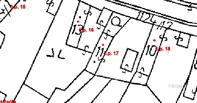 Žandov 17, Chlístovice na parcele st. 11 v KÚ Žandov, Katastrální mapa