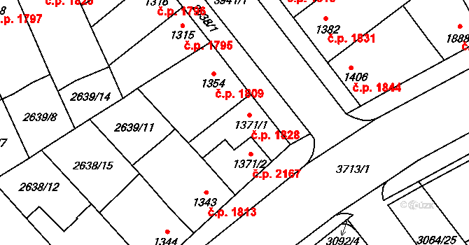 Břeclav 1828 na parcele st. 1371/1 v KÚ Břeclav, Katastrální mapa