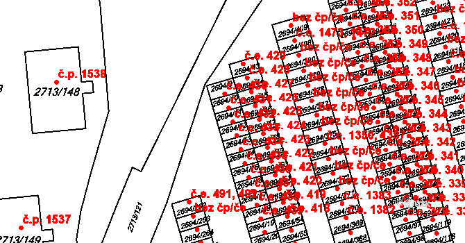 Pelhřimov 432 na parcele st. 2694/11 v KÚ Pelhřimov, Katastrální mapa