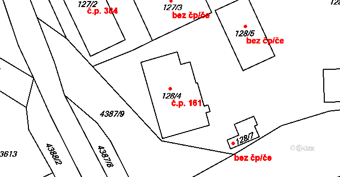 Heřmanovice 161 na parcele st. 128/4 v KÚ Heřmanovice, Katastrální mapa