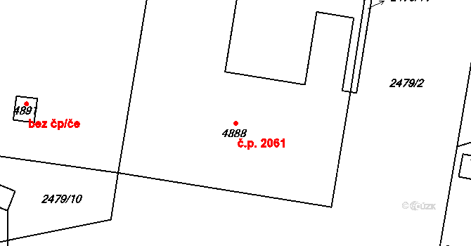 Cheb 2061 na parcele st. 4888 v KÚ Cheb, Katastrální mapa