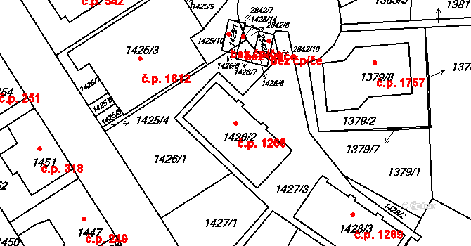 Braník 1268, Praha na parcele st. 1426/2 v KÚ Braník, Katastrální mapa
