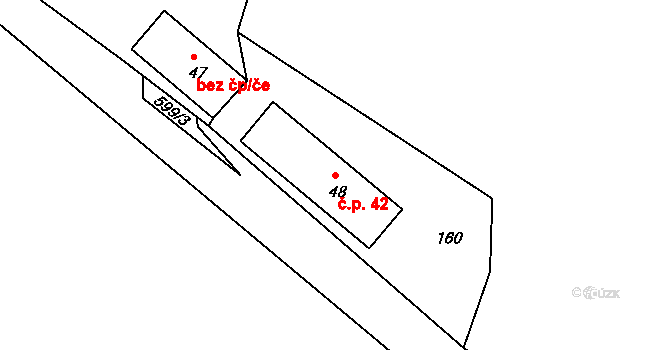 Lipná 42, Hazlov na parcele st. 48 v KÚ Lipná u Hazlova, Katastrální mapa