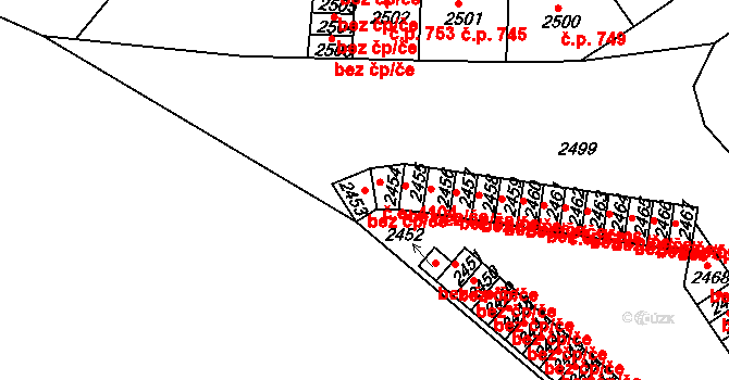 Ústí nad Labem 38869403 na parcele st. 2453 v KÚ Střekov, Katastrální mapa