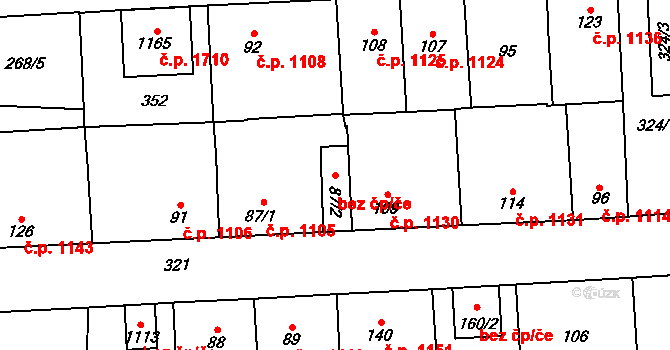 Kladno 41663403 na parcele st. 87/2 v KÚ Hnidousy, Katastrální mapa