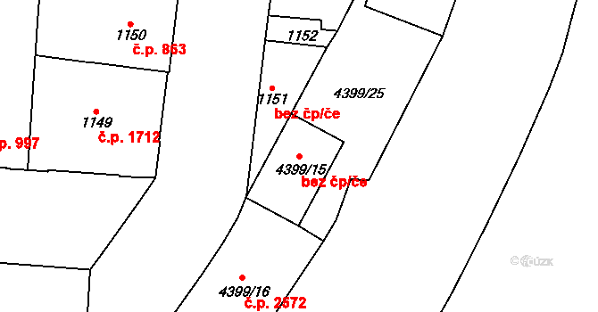 Praha 42751403 na parcele st. 4399/15 v KÚ Vinohrady, Katastrální mapa