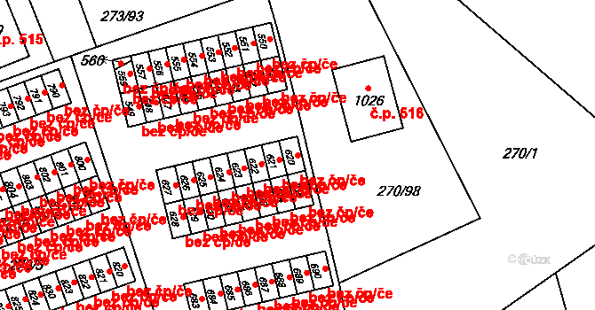 Třemošnice 43306403 na parcele st. 620 v KÚ Třemošnice nad Doubravou, Katastrální mapa