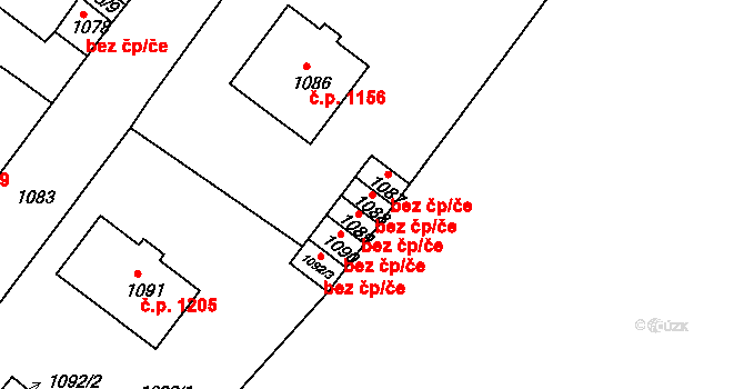 Duchcov 49000403 na parcele st. 1088 v KÚ Duchcov, Katastrální mapa
