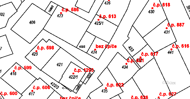 Svatobořice-Mistřín 49932403 na parcele st. 424 v KÚ Mistřín, Katastrální mapa