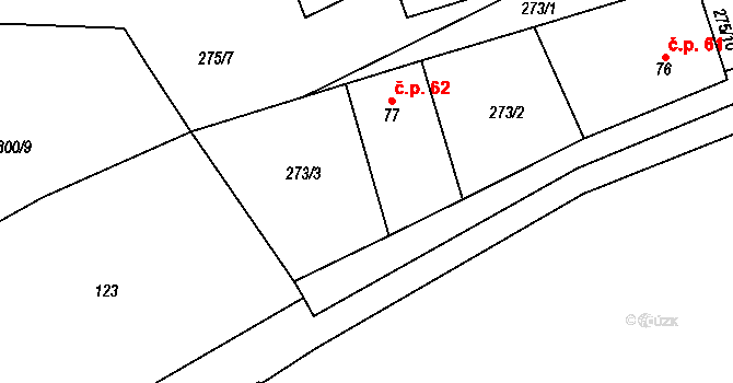 Velká Roudka 62, Velké Opatovice na parcele st. 77 v KÚ Velká Roudka, Katastrální mapa