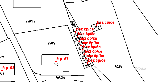 Hromnice 79885403 na parcele st. 167/18 v KÚ Žichlice u Hromnic, Katastrální mapa