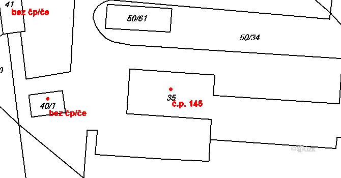 Štěpánov 145, Leština u Světlé na parcele st. 35 v KÚ Štěpánov u Leštiny, Katastrální mapa