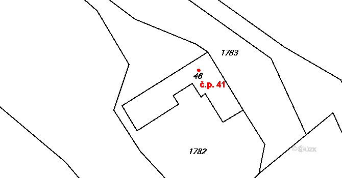 Arneštovice 41 na parcele st. 46 v KÚ Arneštovice, Katastrální mapa